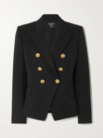 Balmain Double Breasted Wool Blazer at Net a Porter