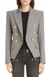 Balmain Double Breasted Wool Blend Jacket at Nordstrom