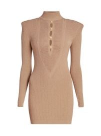 Balmain Double Knit Jersey Mock Turtleneck Midi Dress at Saks Fifth Avenue