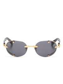 Balmain Eyewear oval-frame Tinted Sunglasses Black at Farfetch