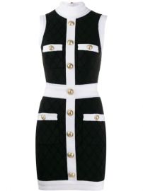 Balmain Fitted Diamond Pattern Dress - Farfetch at Farfetch