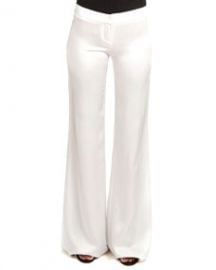 Balmain Flat-Front Flared Sateen Pants at Neiman Marcus