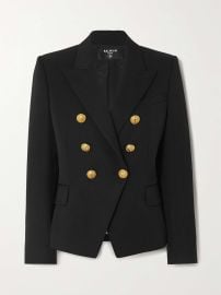 Balmain Grain de poudre 6 button fitted jacket at Net a Porter