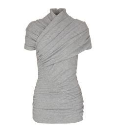 Balmain Grey Draped Knit Top Harrods US at Harrods