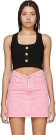 Balmain Knit Crop Tank Top at SSENSE