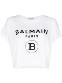 WornOnTV: Melissa’s white Balmain logo cropped tee on The Real ...