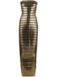 Balmain Metallic Striped Maxi Dress - at Farfetch