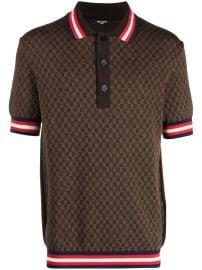 Balmain Mini Monogram Jacquard Polo Shirt at Farfetch