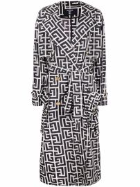 Balmain Monogram Pattern Trench Coat - at Farfetch