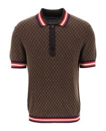 Balmain Monogram Printed Short Sleeved Polo Shirt at Cettire