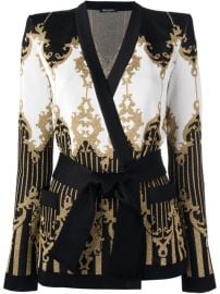 Balmain Patterned Baroque Belted Jacket at Farfetch