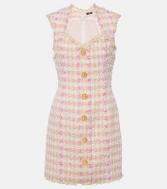 Balmain Pink Yellow Miami Minidress at Mytheresa