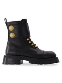 Balmain Ranger Boot Army-Calfskin In Black Leather Boots on SALE at Saks Off 5th