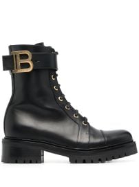 Balmain Ranger Leather Combat Boots Black at Farfetch