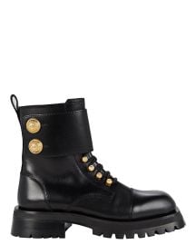 Balmain Ranger Leather Combat Boots reg at Intermix