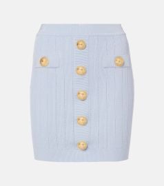 Balmain Ribbed knit Cardigan and Miniskirt at Mytheresa