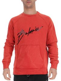 Balmain Signature Logo Sweatshirt at Cettire