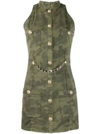 Balmain Sleeveless Camouflage Print Denim Dress - Farfetch at Farfetch