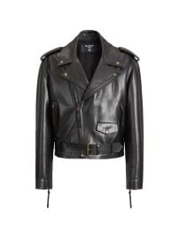 Balmain Textured Leather Biker Jacket Black at Farfetch