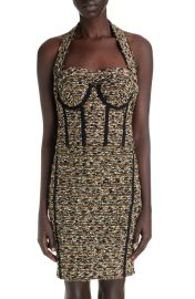 Balmain Tweed Halter Bustier Top at Nordstrom