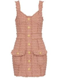 Balmain Tweed frayed-trim Dress - at Farfetch