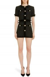 Balmain Velvet Trim Tweed Minidress   Nordstrom at Nordstrom