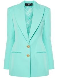 Balmain Virgin Wool single-breasted Blazer Blue at Farfetch
