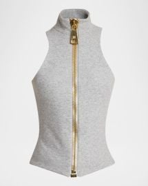 Balmain Zipped Knit Vest at Neiman Marcus