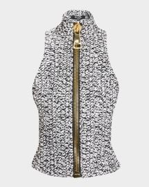 Balmain Zipped Tweed Vest at Neiman Marcus