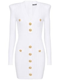 Balmain button-embellished Knitted Minidress White at Farfetch