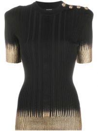 Balmain button-embellished dip-dye Knit Top - Farfetch at Farfetch