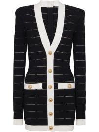 Balmain button-embellishment Knitted Mini Dress Black at Farfetch