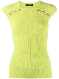 Balmain button-trim Knitted Top - at Farfetch