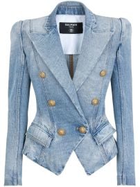 Balmain double-breasted Denim Blazer - at Farfetch