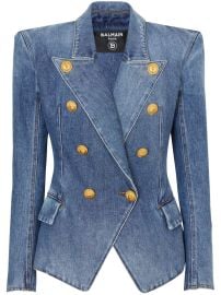 Balmain double-breasted Denim Jacket Blue at Farfetch
