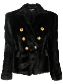 Balmain faux-fur Double Breasted Jacket - at Farfetch