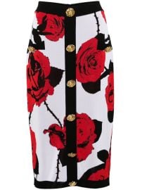 Balmain floral-jacquard Midi Skirt White at Farfetch