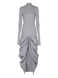 Balmain high-neck Draped Dress Grey at Farfetch