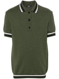 Balmain monogram-jacquard Polo Shirt - at Farfetch