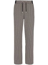 Balmain monogram-jacquard drawstring-waistband Track Pants Black at Farfetch
