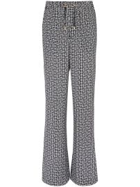 Balmain monogram-print wide-leg Trousers - at Farfetch