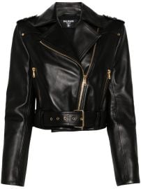 Balmain notched-lapels Leather Jacket Black at Farfetch