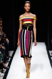 Balmain stripe off shoulder  at Vogue