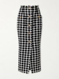 Balmain tweed buttoned skirt at Net a Porter
