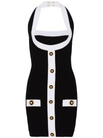 Balmain two-tone Halterneck Dress Black at Farfetch