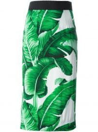 Banana Leaf Printed Skirt by Dolce & Gabbana at Farfetch