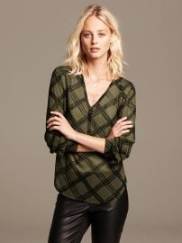 Banana Republic Abstract Plaid Riviera Blouse at Banana Republic
