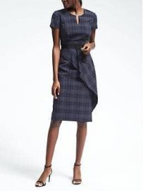 Banana Republic Blue Plaid Seersucker Dress at Banana Republic