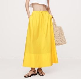 Banana Republic Cotton Poplin Maxi Skirt in Citrus Season Yellow at Banana Republic