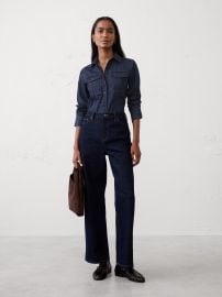 Banana Republic Denim Double Pocket Shirt in dark wash at Banana Republic